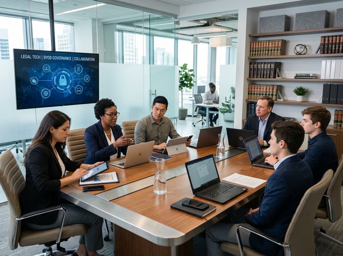Managed IT provider meeting with law firm leadership to discuss device governance options
