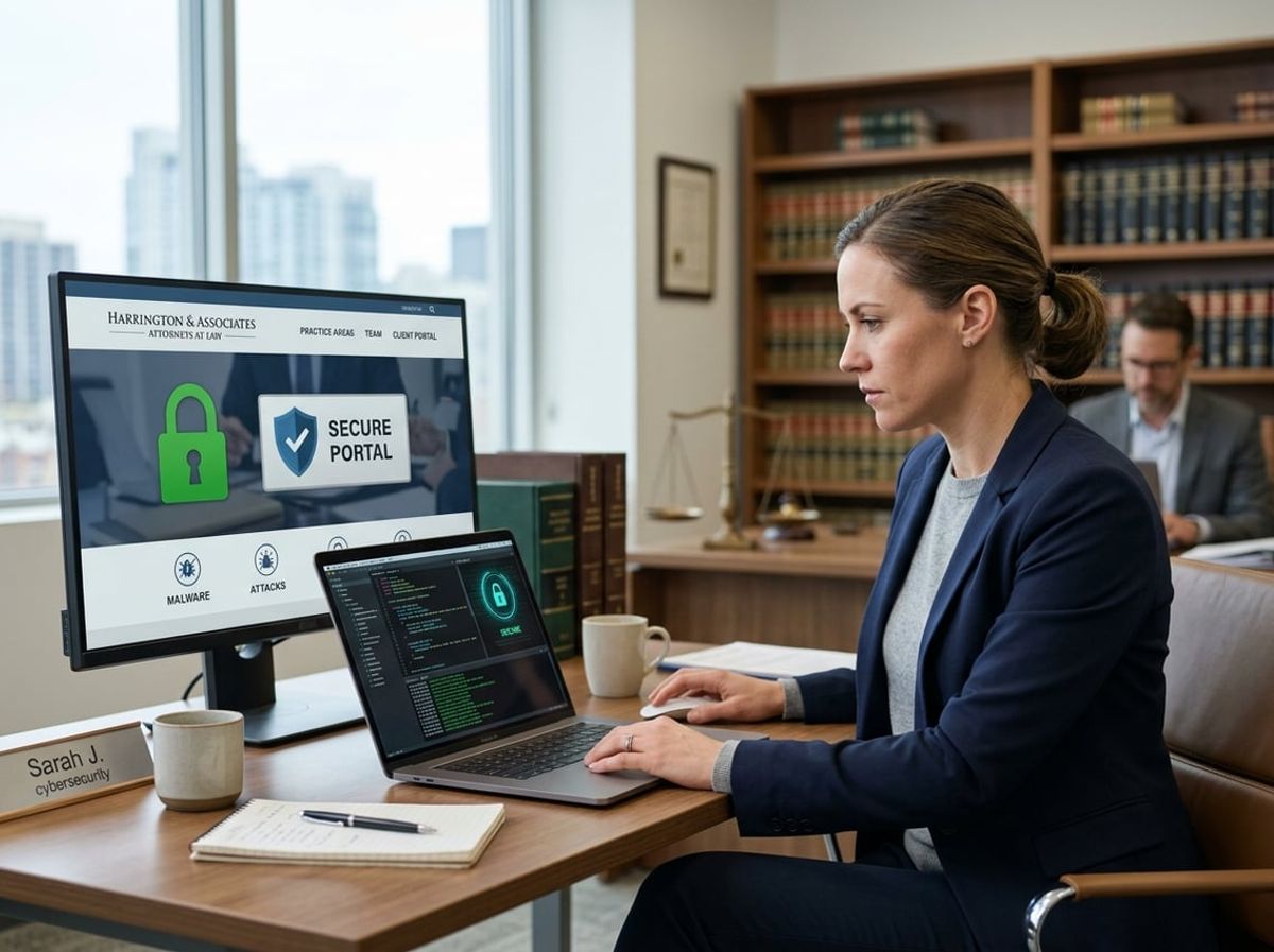 IT professional monitoring for malware and defacement attempts on a law firm website