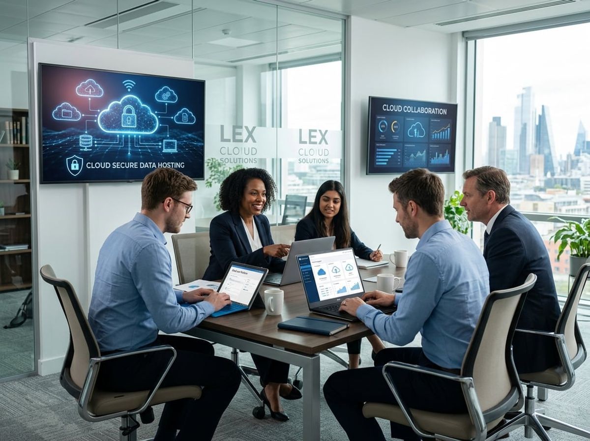 Paralegal syncing case documents through a secure cloud dashboard on tablet