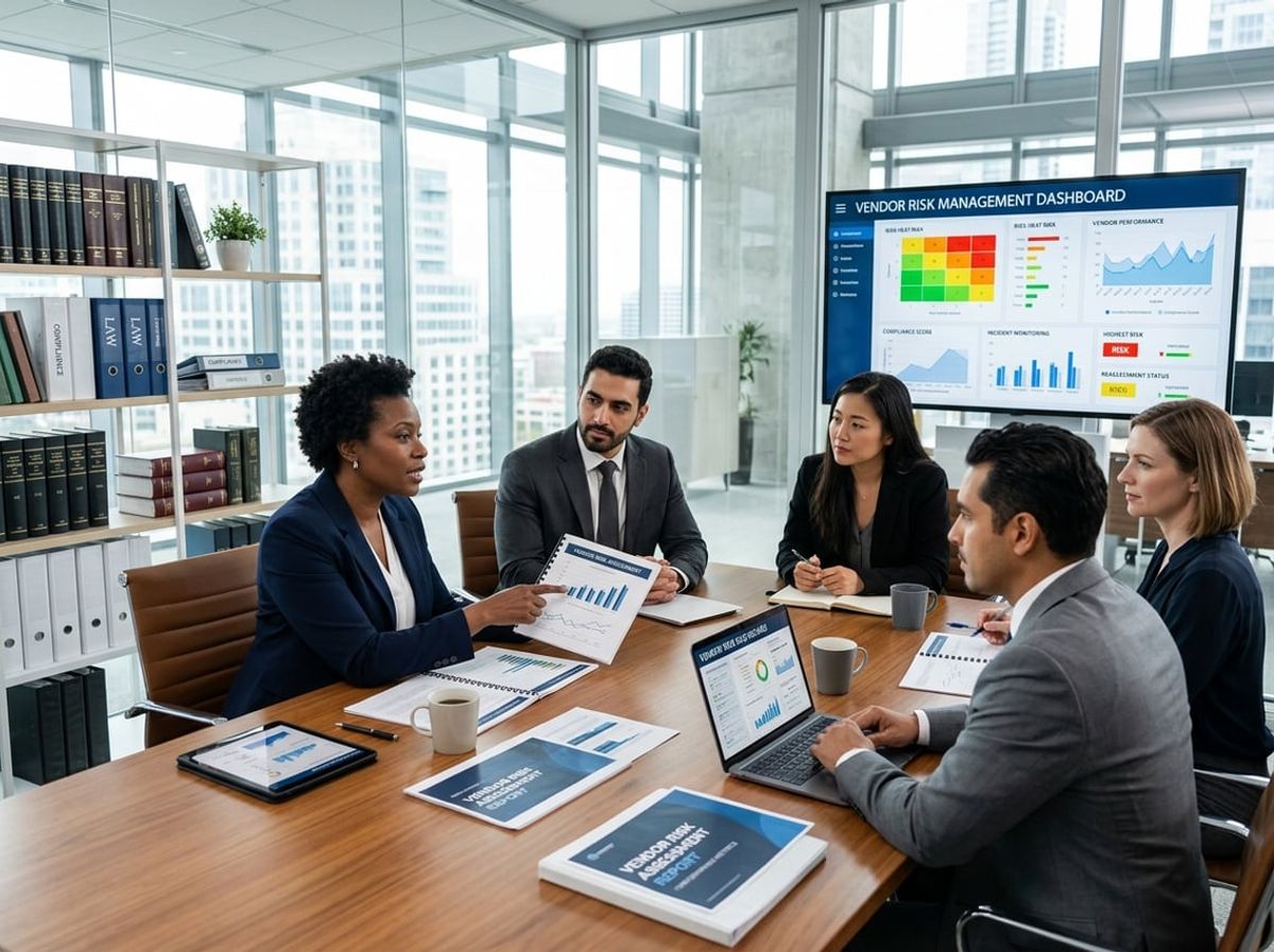 Team monitoring vendor activity logs and access reports during a routine security review