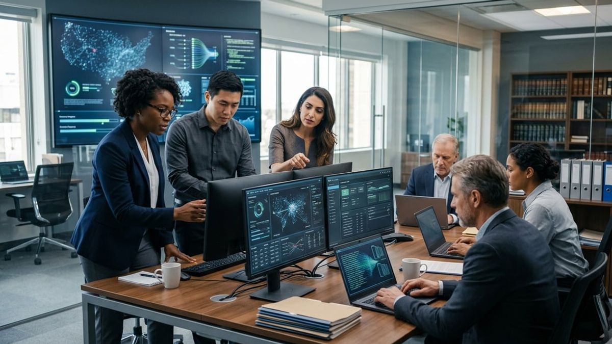 Law firm partners reviewing law firm ransomware recovery plans in a NYC office