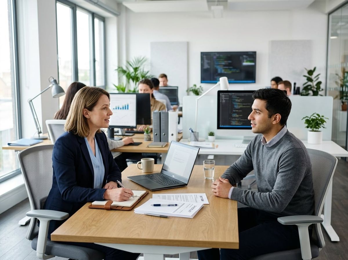 Attorneys exchanging devices and badges during a Microsoft 365 onboarding review