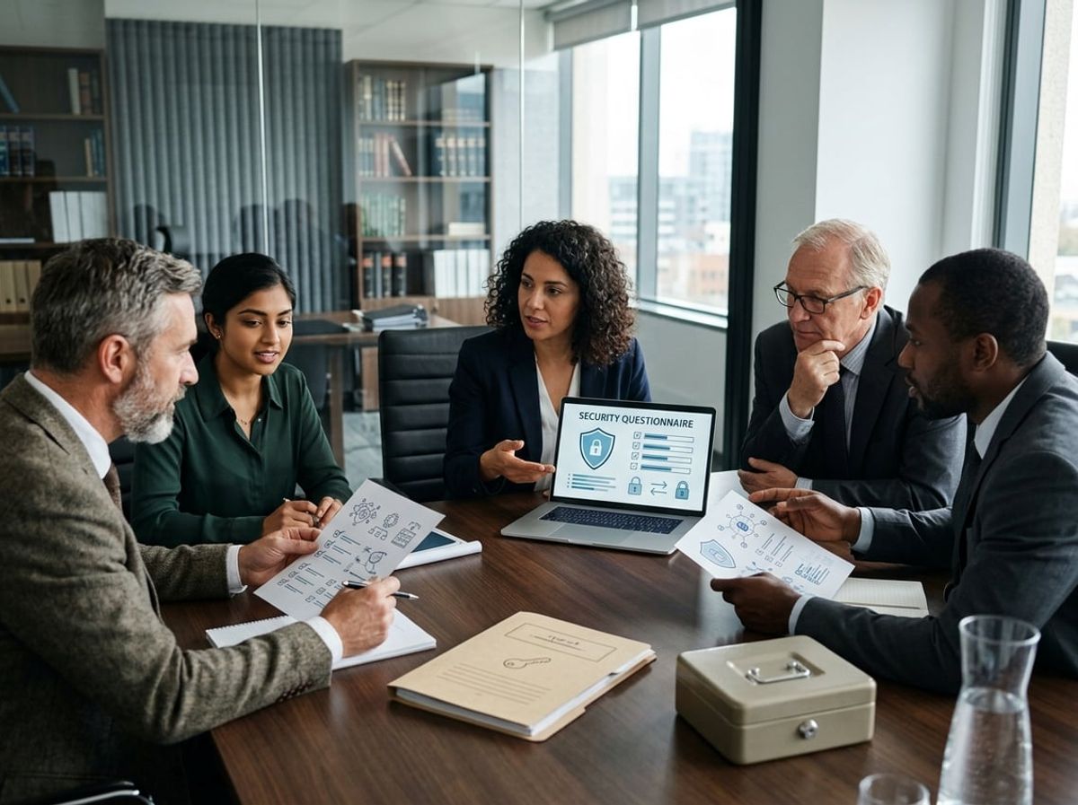 Attorneys and an IT security specialist discuss encryption and access management documentation together