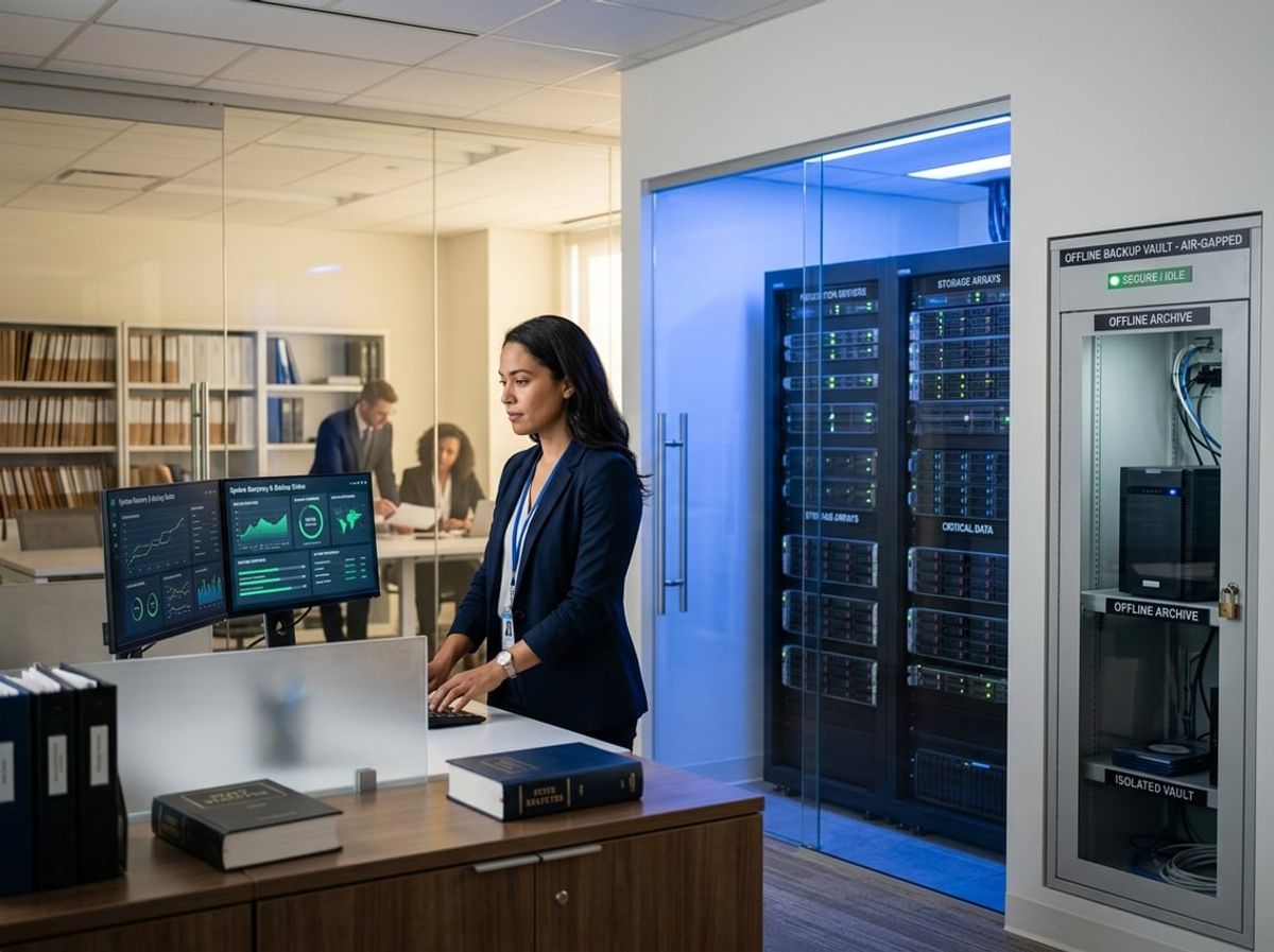 IT professional configures backup architecture built for law firm ransomware recovery scenarios