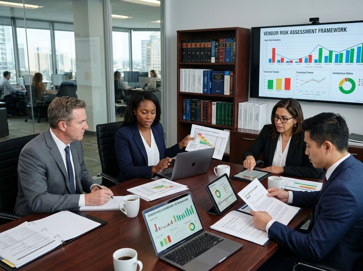 Firm leaders drafting the components of a formal vendor oversight program at a desk