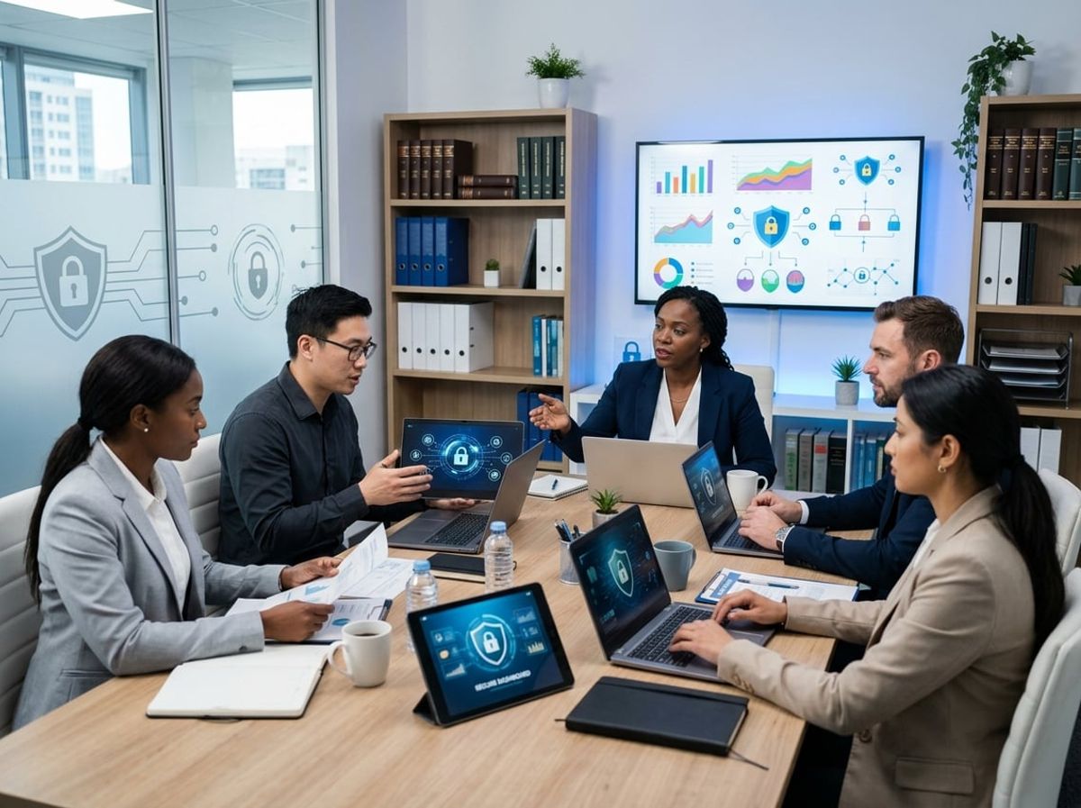 Legal team meeting to outline incident response steps after a security alert