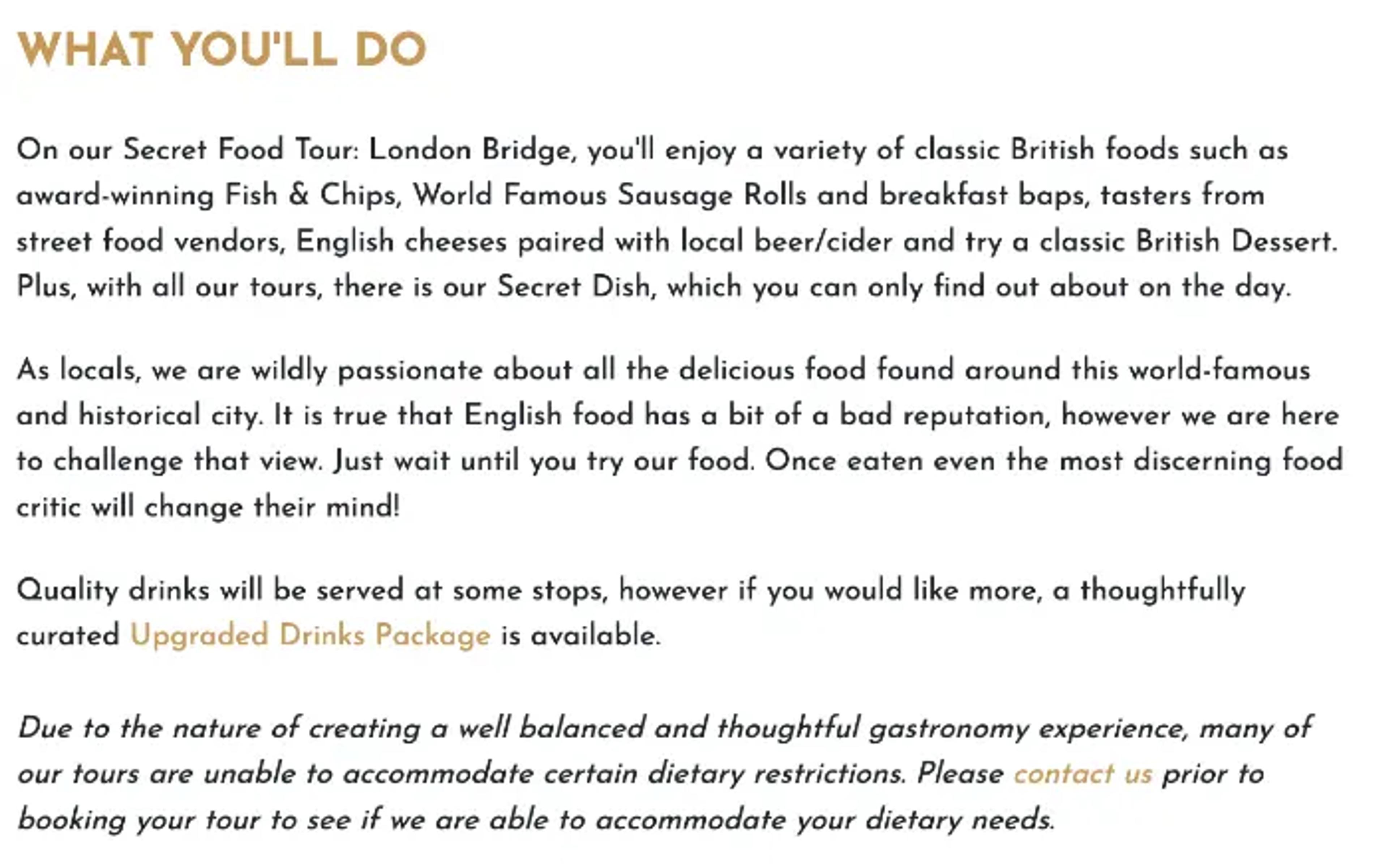 well-written tour description using the you language more often
