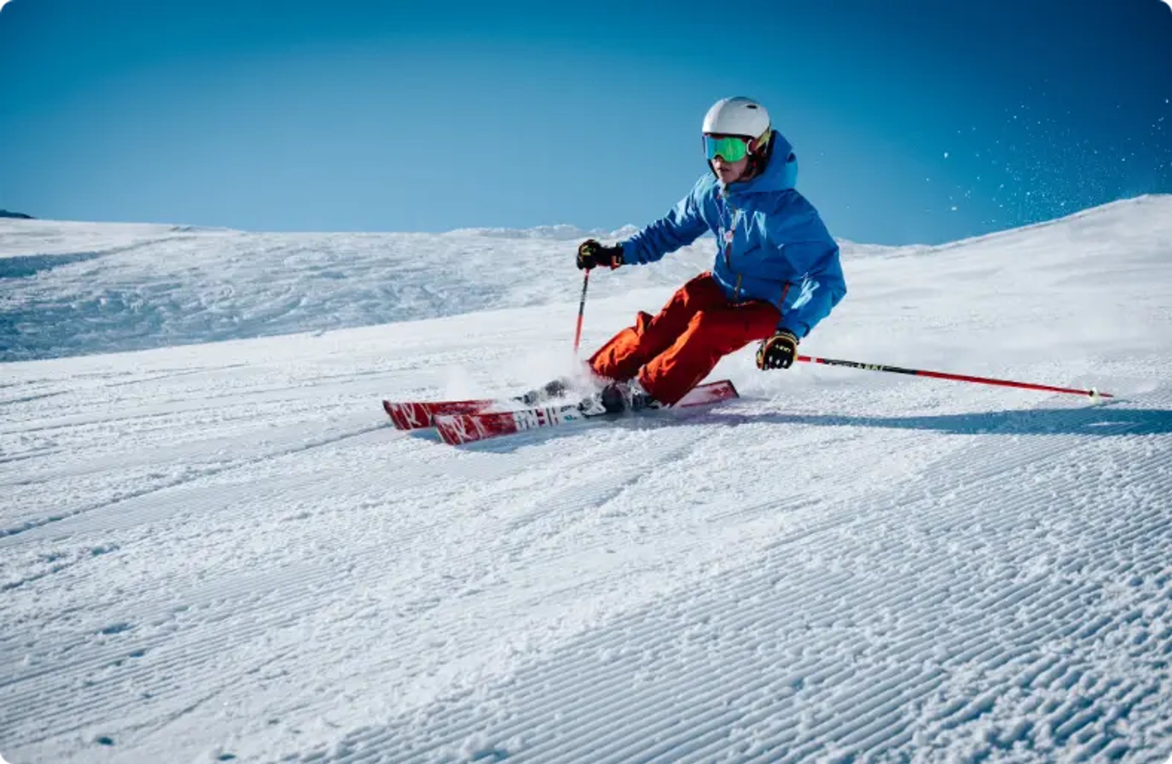 ski, sne ture, mand kører