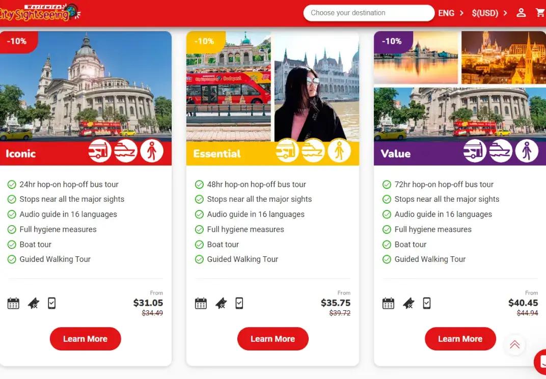 Budapesti városnéző buszos túra lehetőségek különböző csomagárakkal