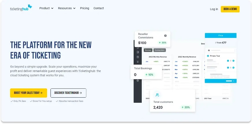 ticketinghub landing page - platform for the new era of ticketing