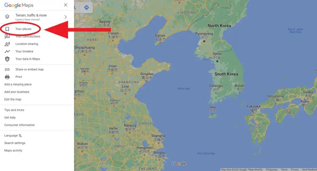planificateur de voyage google maps, google mes cartes, voyage avec google