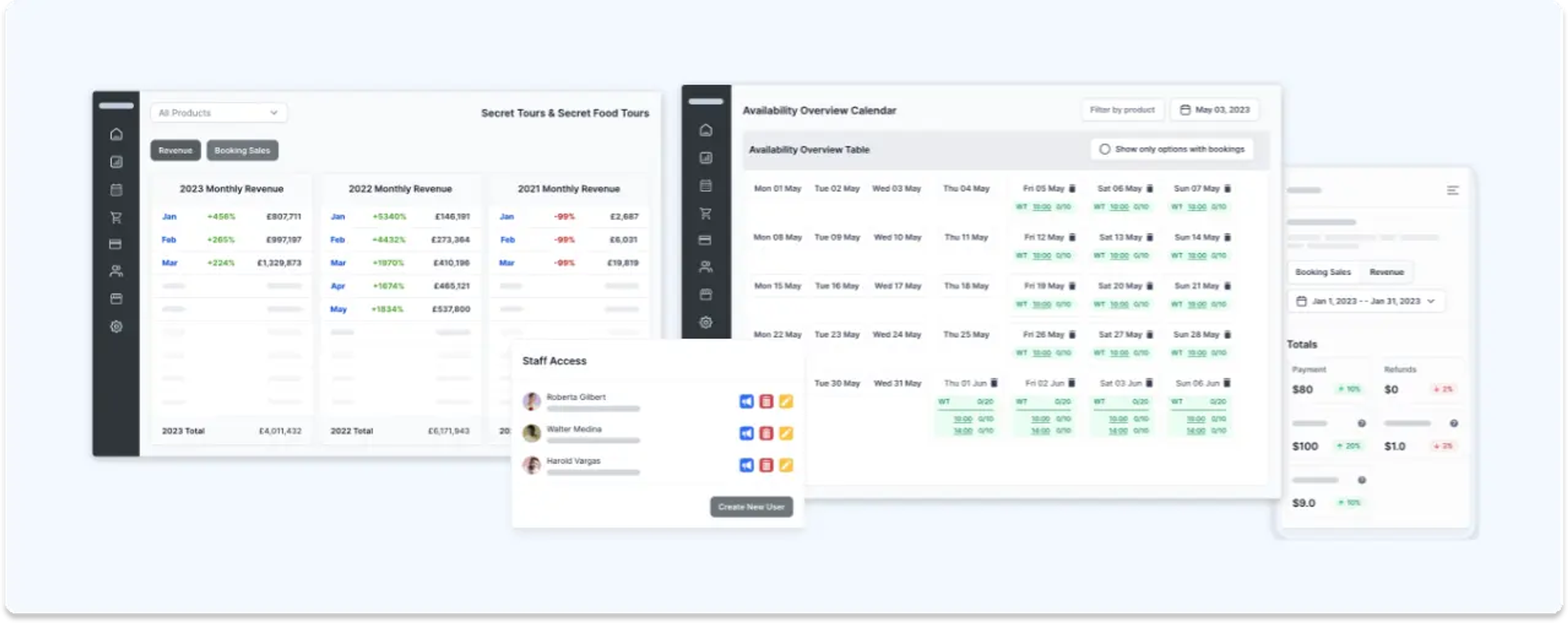 software interface of ticketinghub's dashboard where you can manage tickets and events