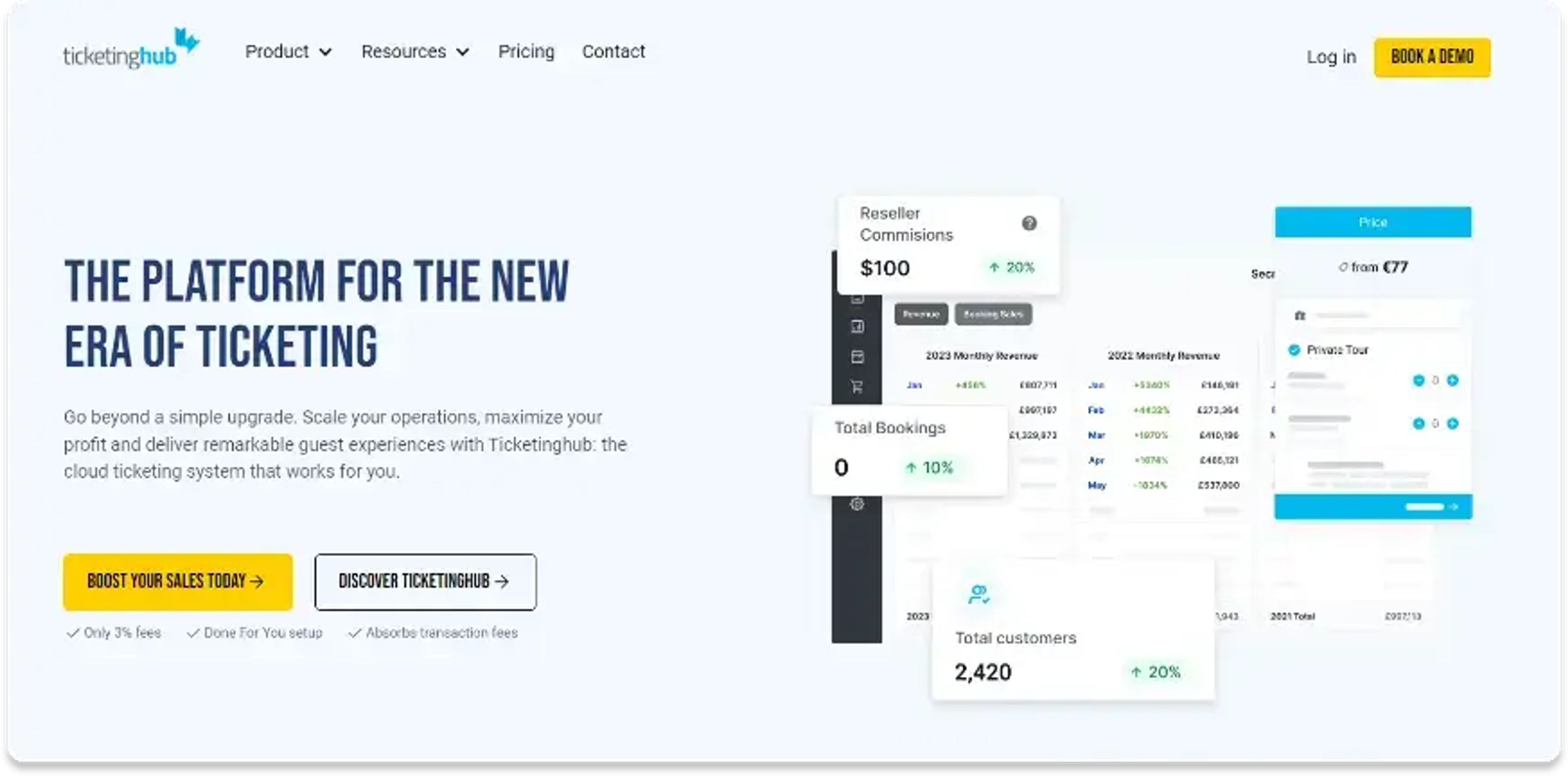 page d'accueil de ticketinghub - plateforme pour la nouvelle ère de la billetterie