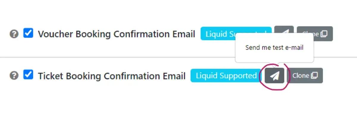 Konfiguration af reservationsbekræftelses-e-mails med testmulighed