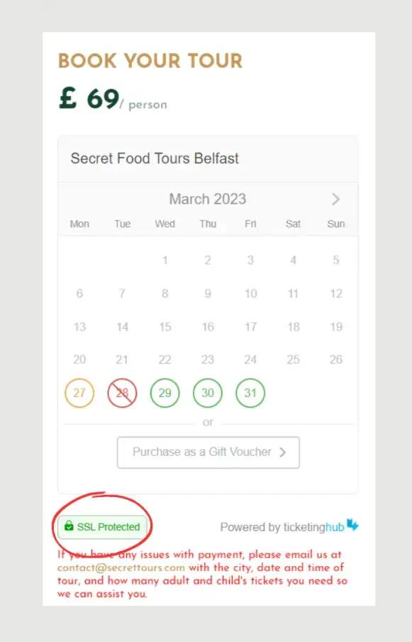 Foglalási naptár egy titkos gasztronómiai túrára Belfastban