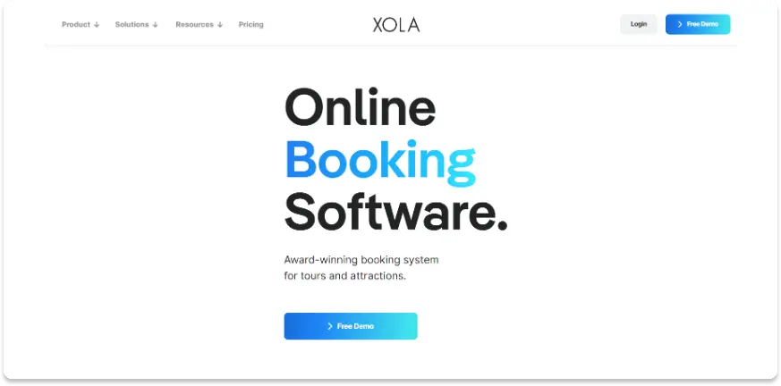 page d'accueil du site web de xola