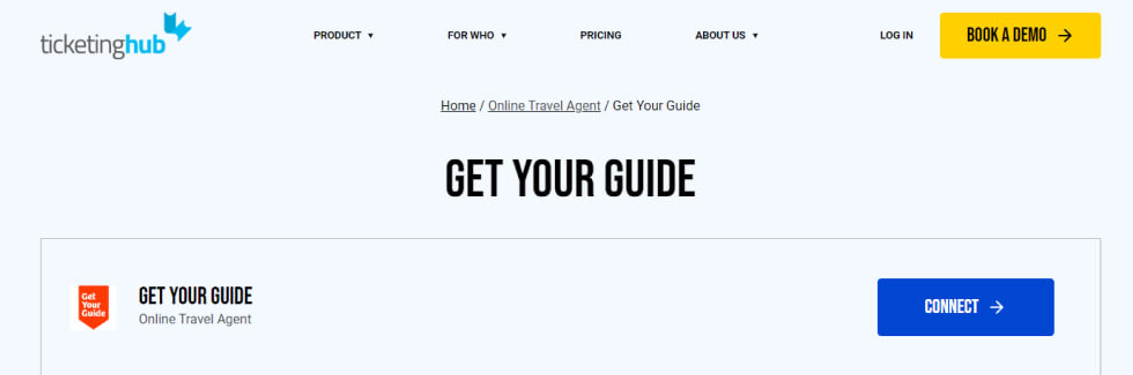 TicketingHub + Proveedor de Get Your Guide