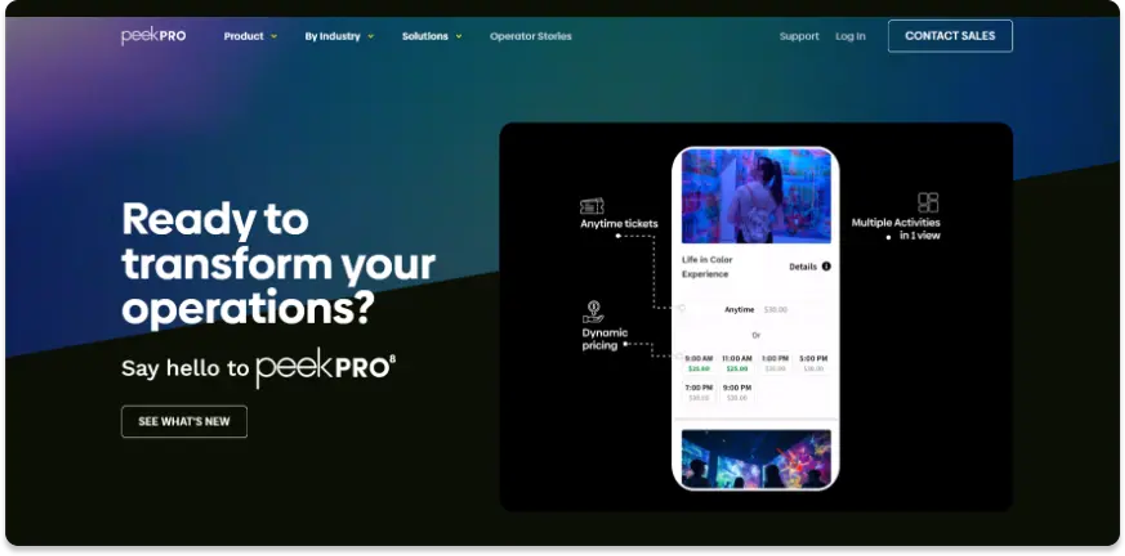 peekpro website homepage