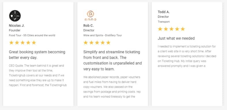 TicketingHub - Happy Customer Reviews