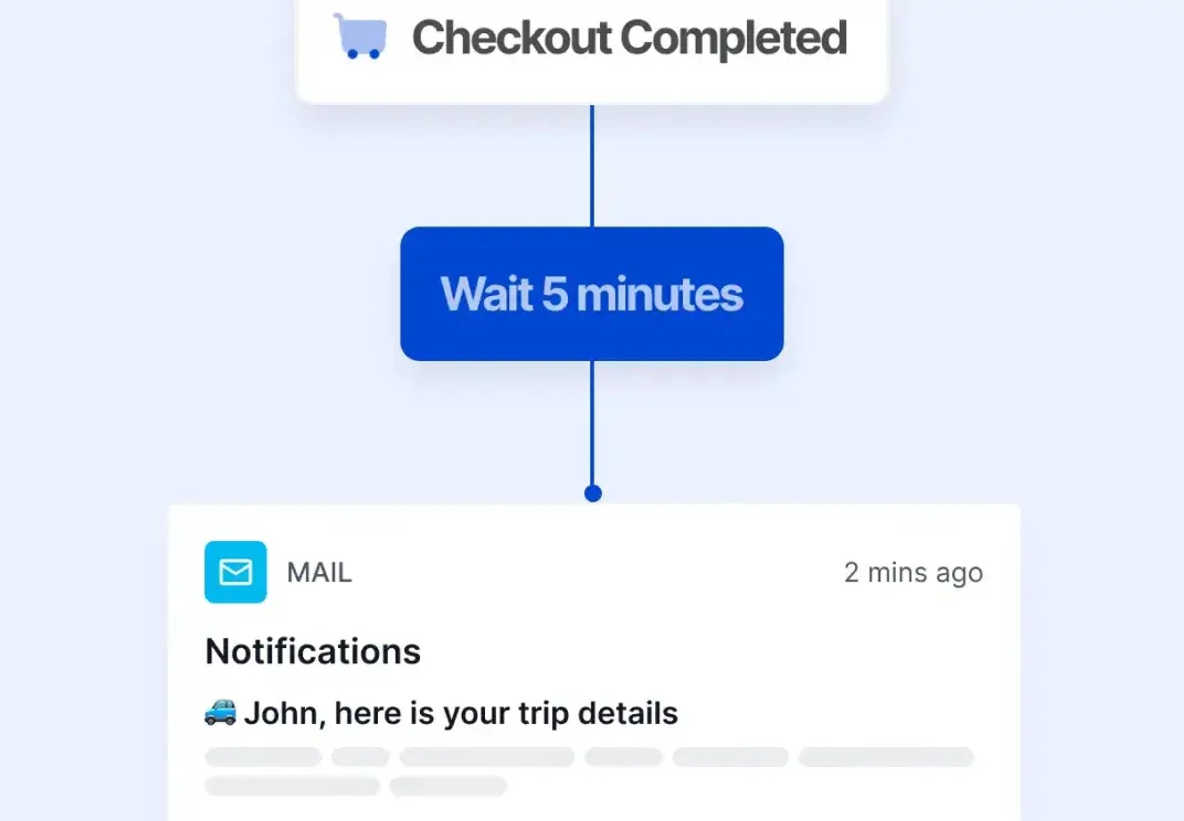 Schermata di conferma del checkout con istruzione di attesa e notifica email