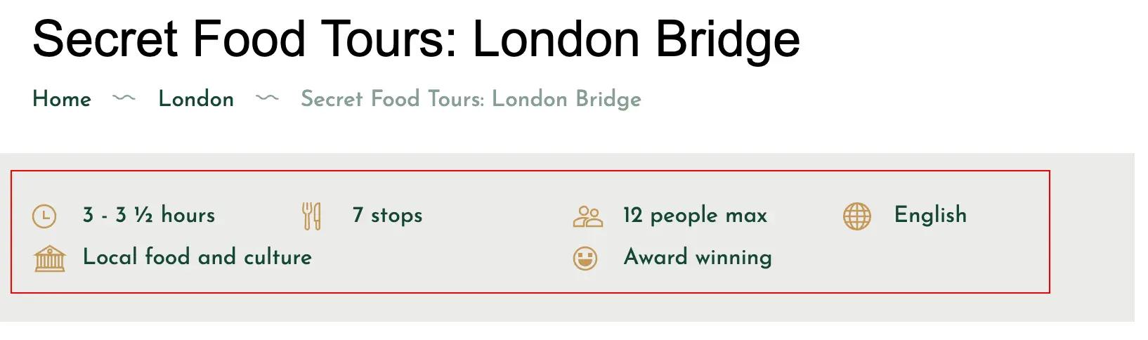 quick summary of the london bridge food tour