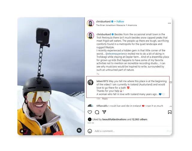 Reel van een influencer op Instagram.