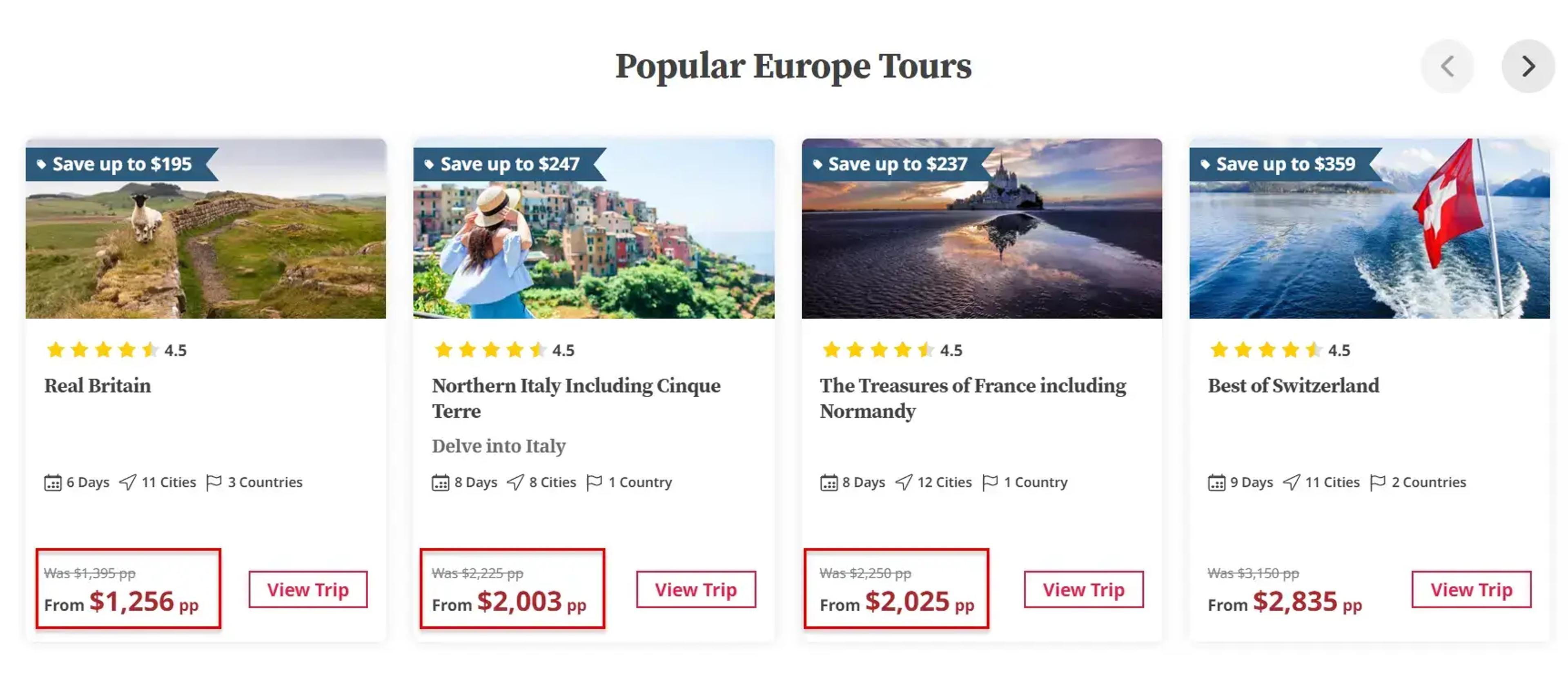 Destinations de voyage européennes populaires avec des paysages pittoresques et des réductions de voyage