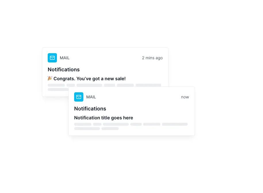 booking confirmation of a new sale and tour notification