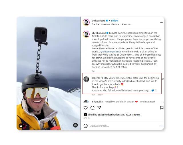 Reel by an influencer in instagram.