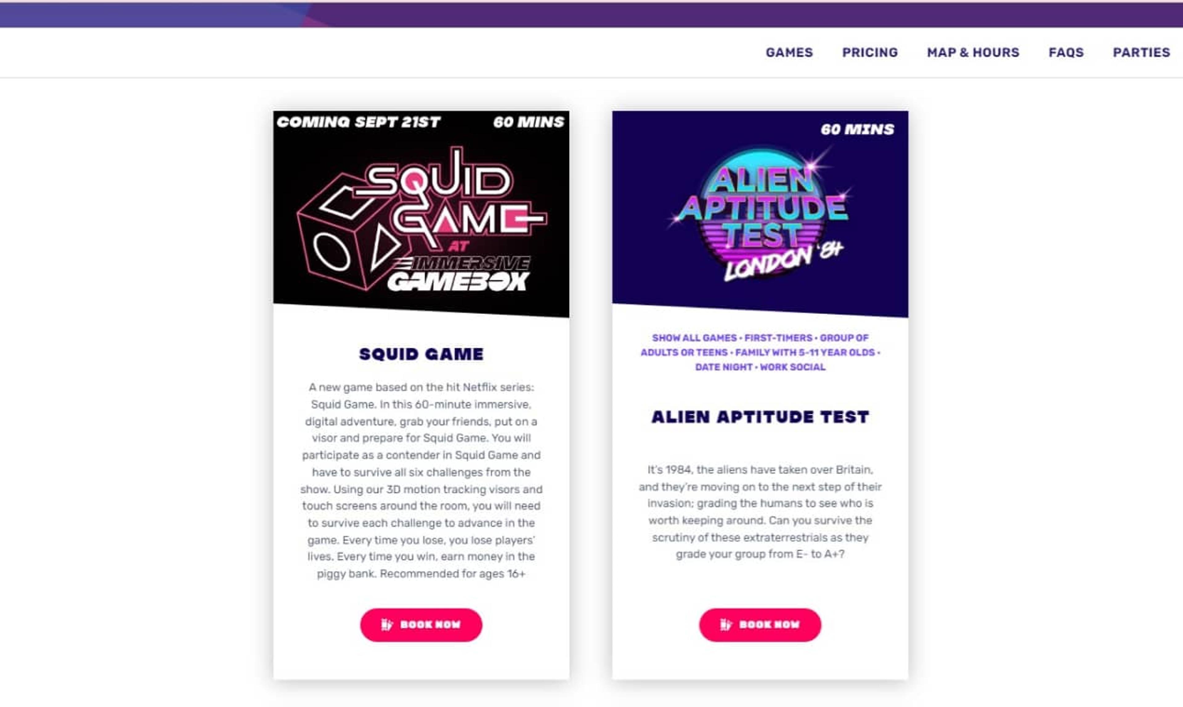 Electric Gamebox website