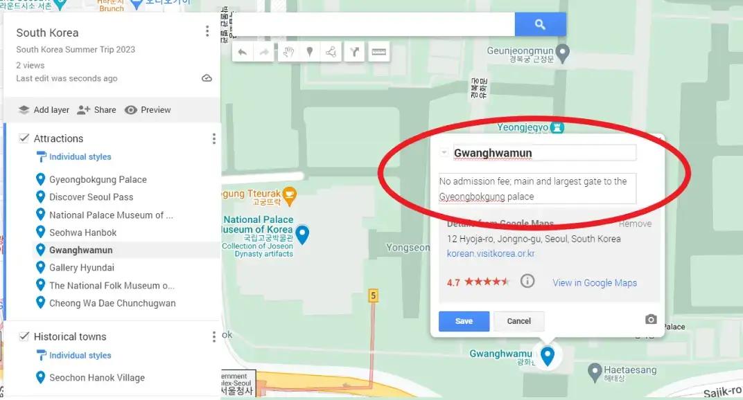 planificateur de voyage google maps, google my maps