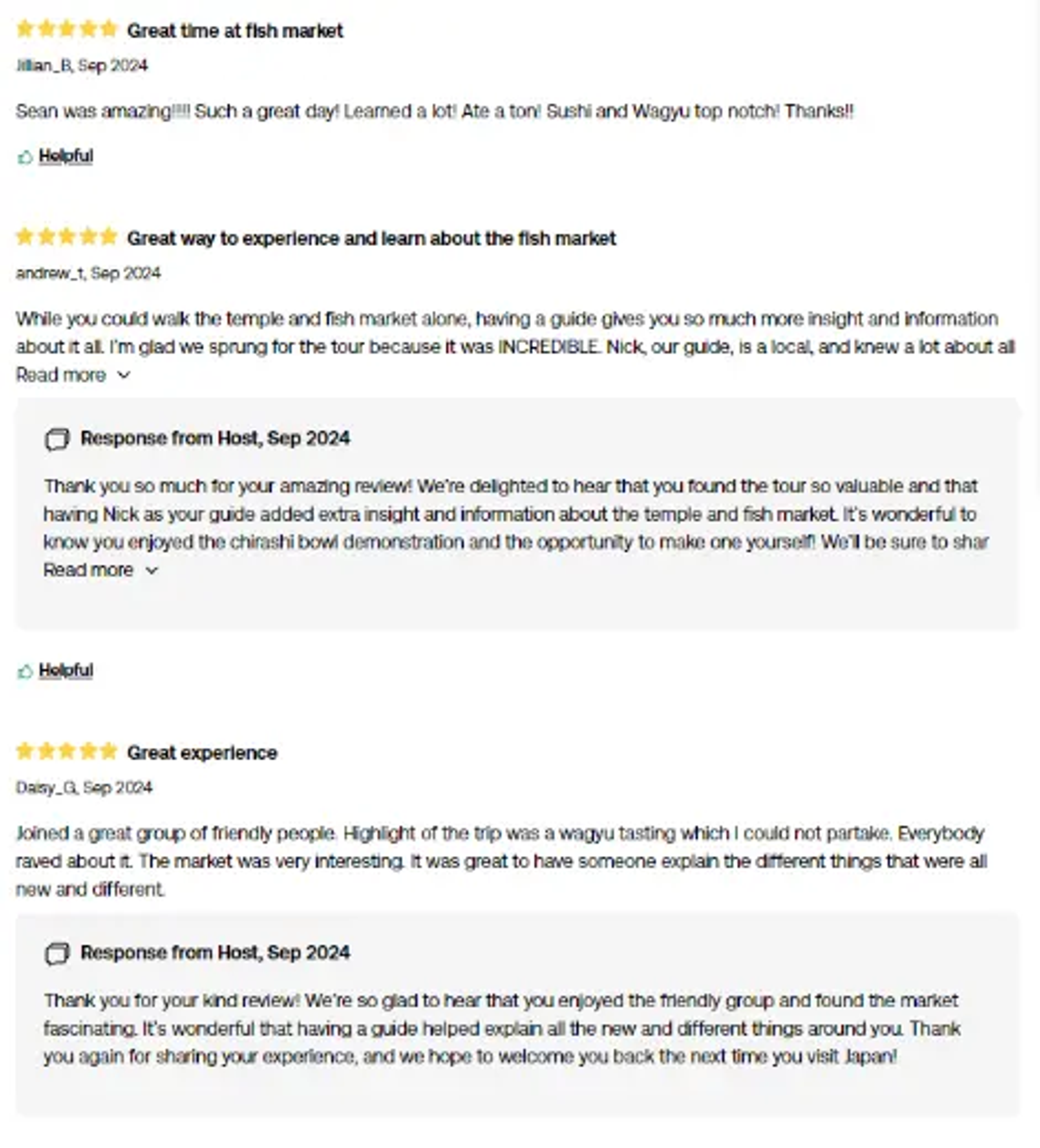 sample viator listing with great customer reviews