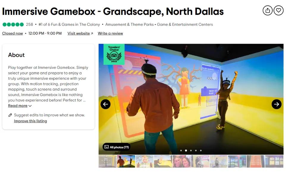 TripAdvisor Immersive Gamebox