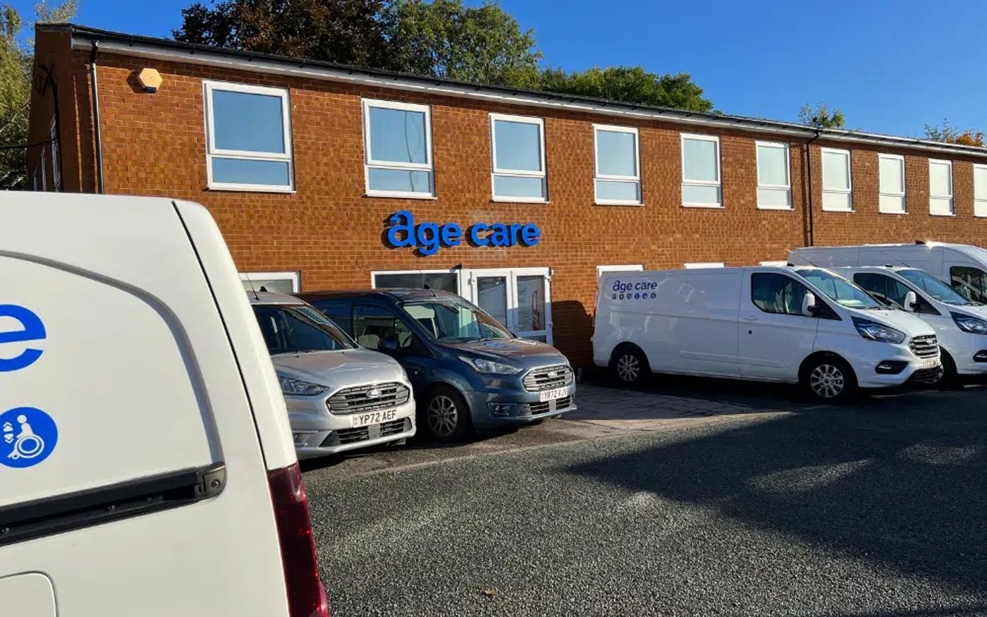 Age Care's head office and van fleet in Staveley