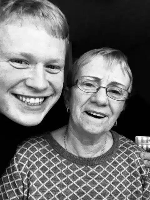 Sam with his grandmother Barbara