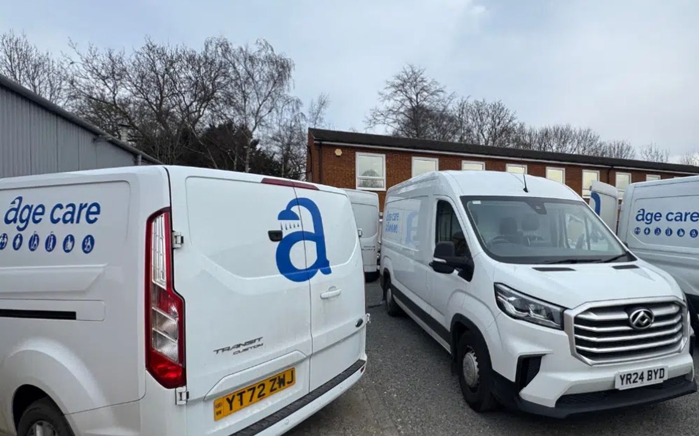 Age Care vans at the yard