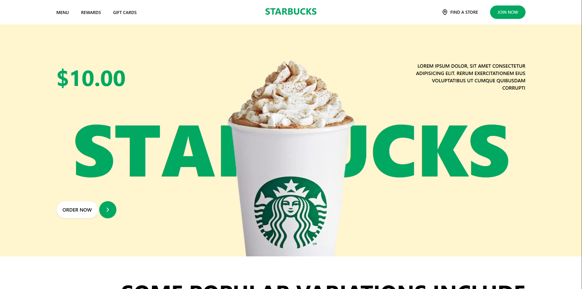 Starbucks - Landing Page