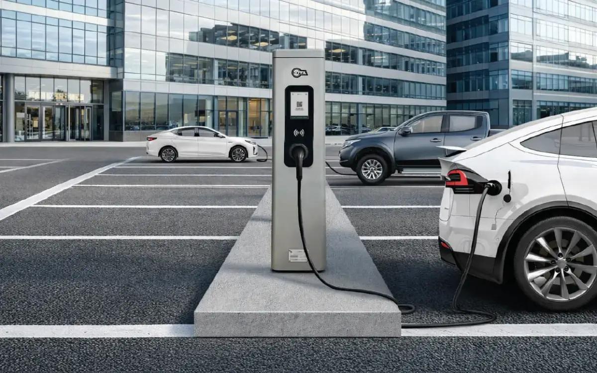 The CITA Smart 44 Gen 3 installed and charging an electric car