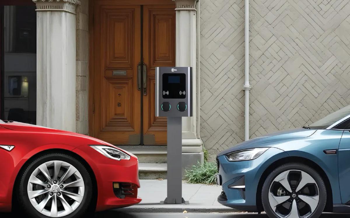 The CITA Smart Dual installed and charging an electric car