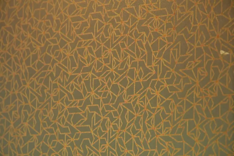 Persoon brengt vliesbehang aan op een muur met een behangroller