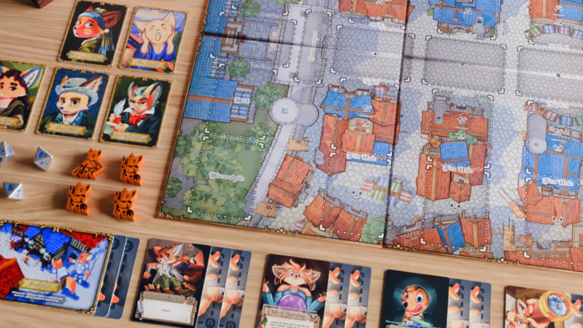 Artifox board game table setup
