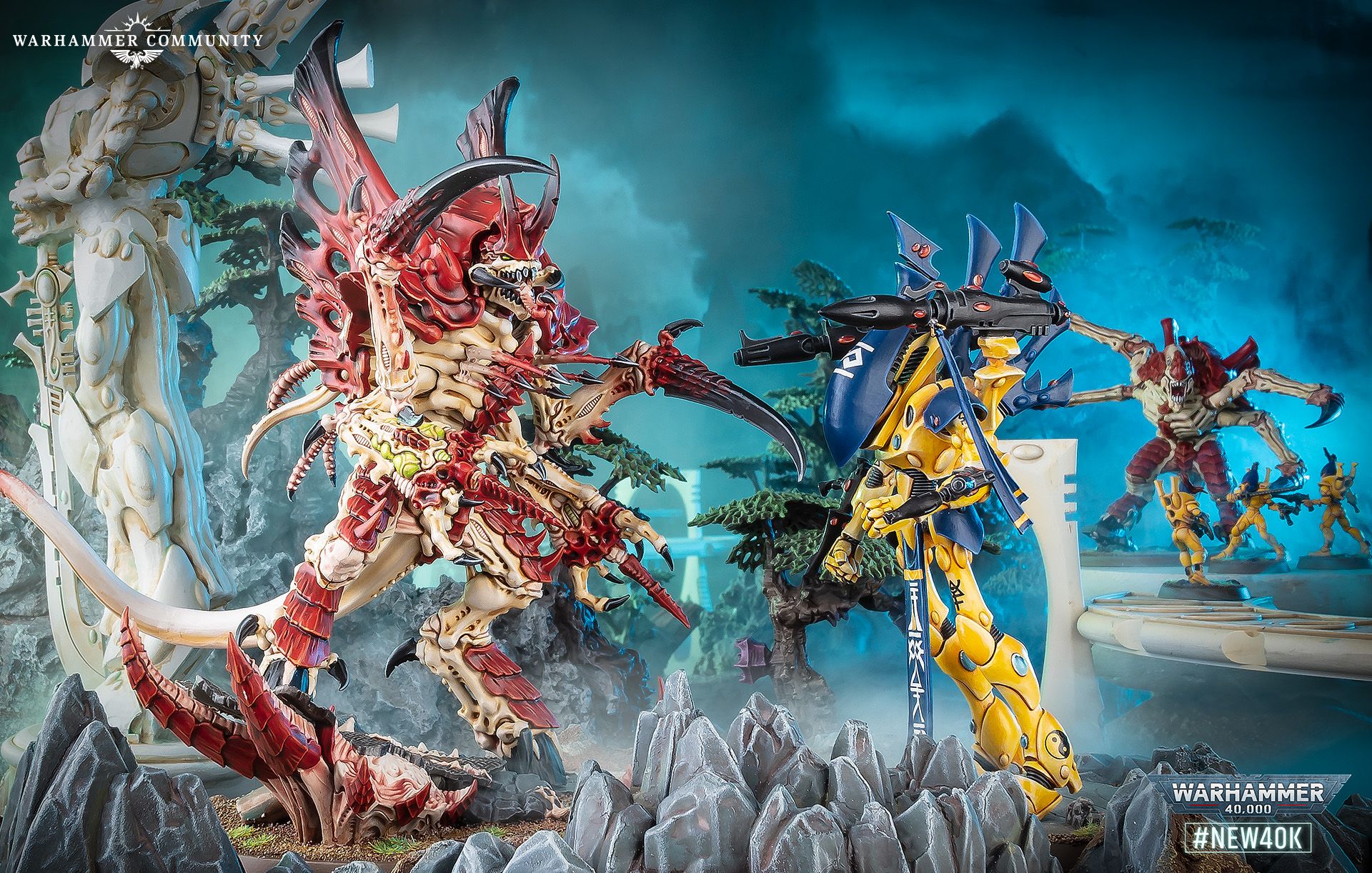 Tyranid organisms and Warhammer 40,000 hobby imagery