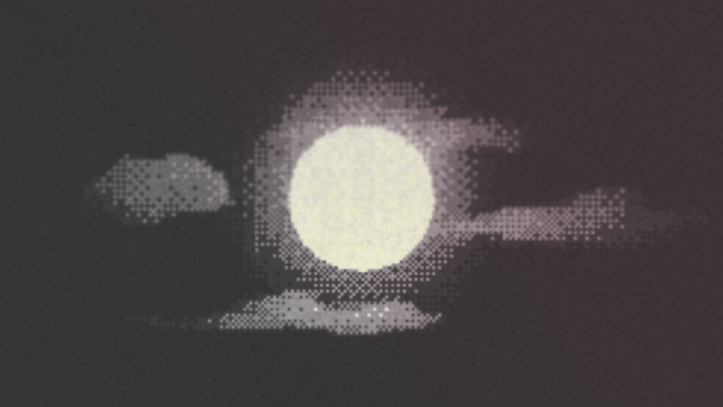 Dithered moonlit O Empire Steam artwork