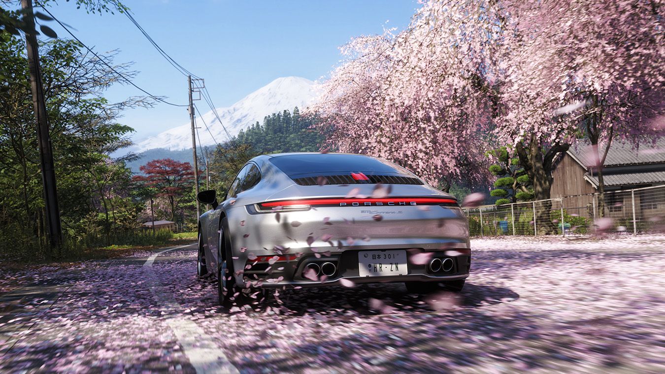 Gameplay screenshot featuring Japanese rural landscapes