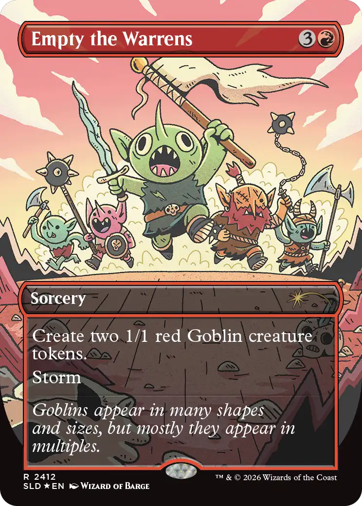 Empty the Warrens card from Secret Lair Commander Deck: Goblin Storm