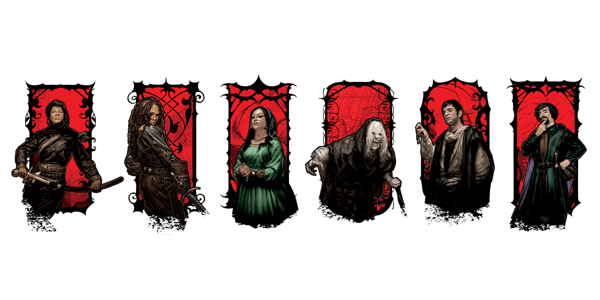 Bound by Blood artwork from D&D Beyond showing Vampire: The Masquerade crossover tone