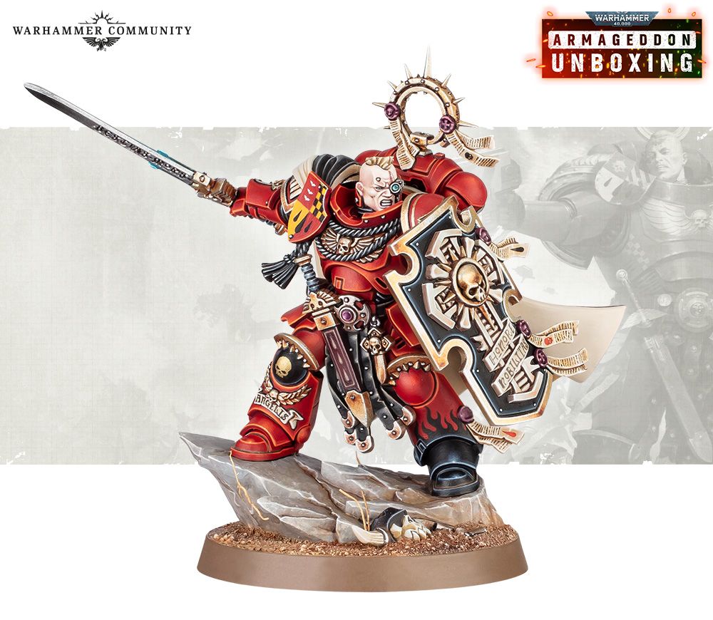 Official Warhammer 40,000 Armageddon Captain with Relic Shield miniature