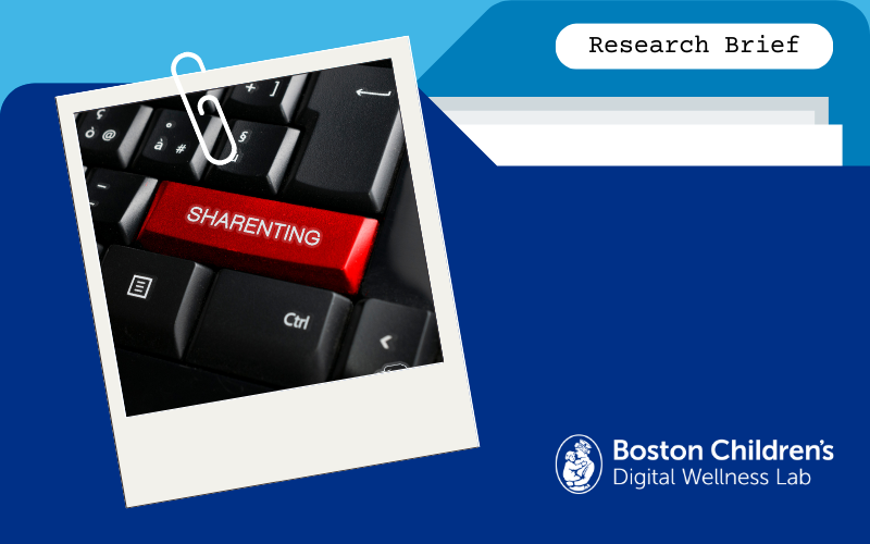A keyboard illustration with a key labeled sharenting
