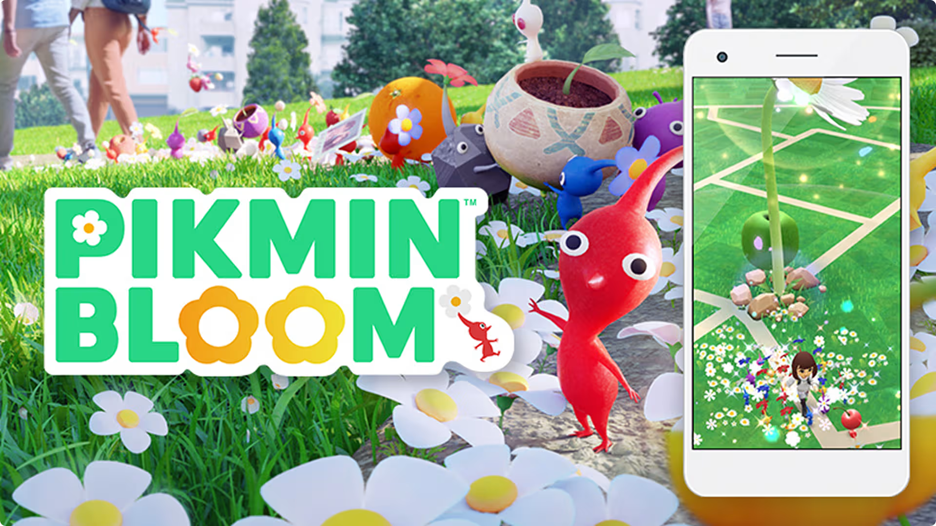 Official Nintendo Pikmin Bloom mobile app promotional image