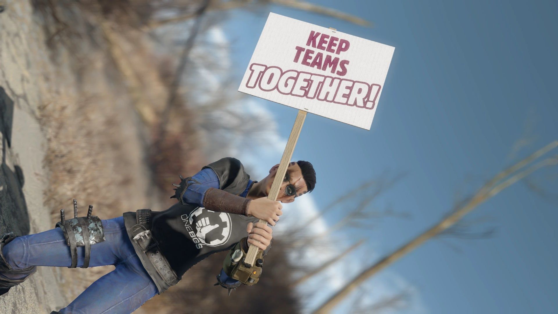As Unionised Microsoft Workers Rally Against Bethesda Layoffs, Fallout 4 Filled with Protest Signs by Modders